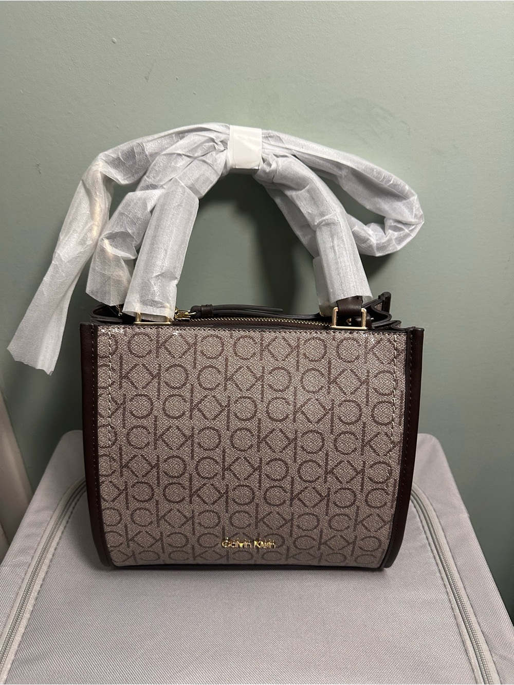 NWT Calvin Klein Moon Triple Entry Satchel